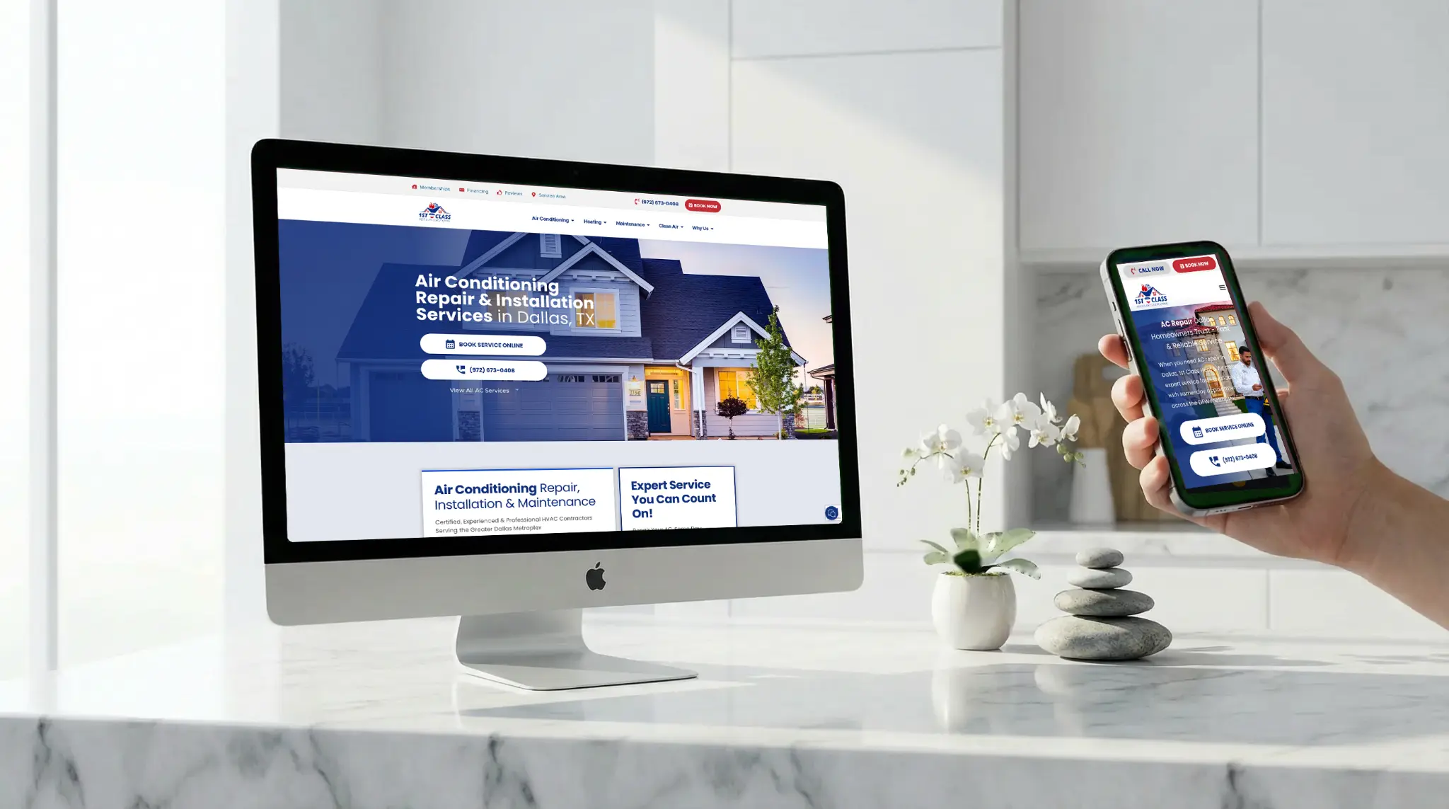 1st Class Heat & Air website design