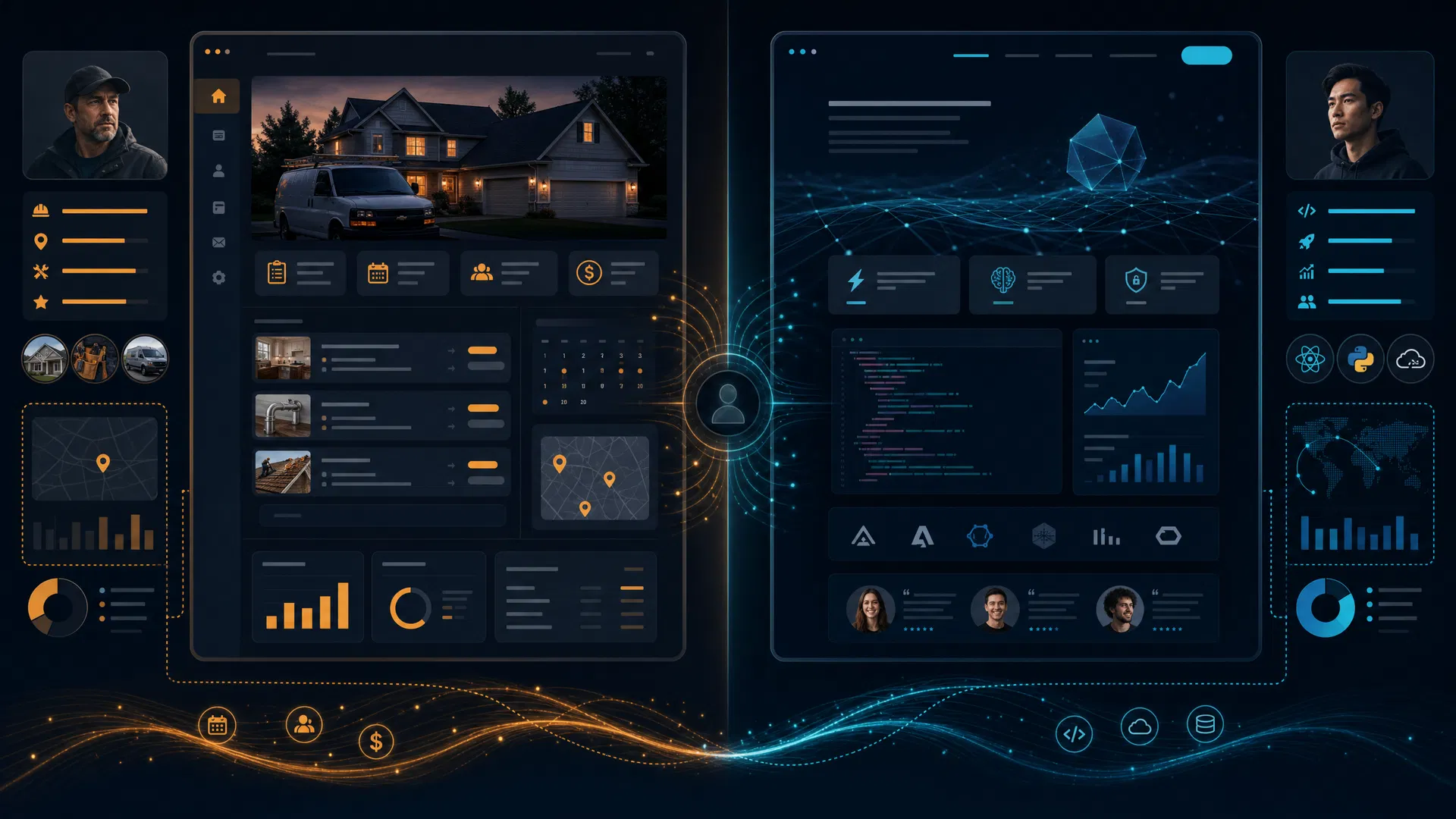 Hyper-personalized website showing different layouts for different user personas
